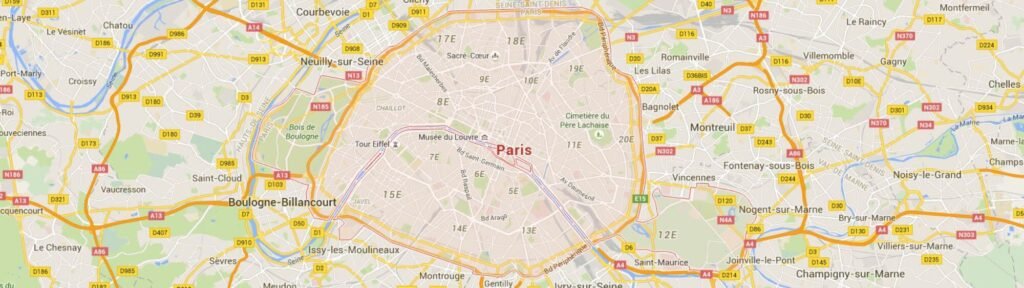 Carte de Paris avec le détail des arrondissements